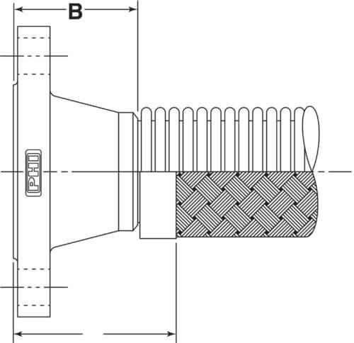 Line Art for Weld Neck Flange