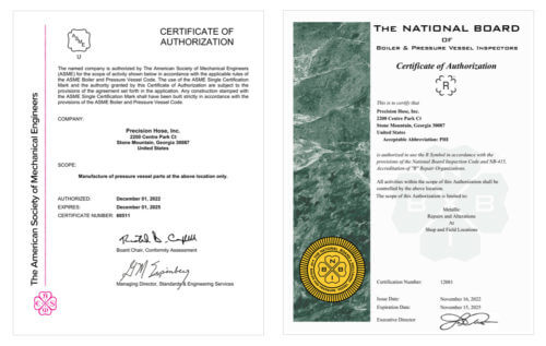 ASME U Stamp Certificate and R-Stamp Certification